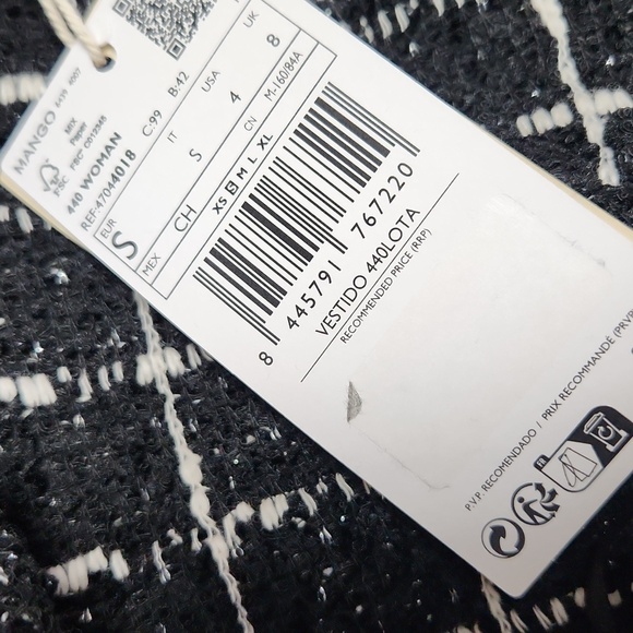 Mango Black and White Sheath Mini Dress for Work - Picture 9 of 12